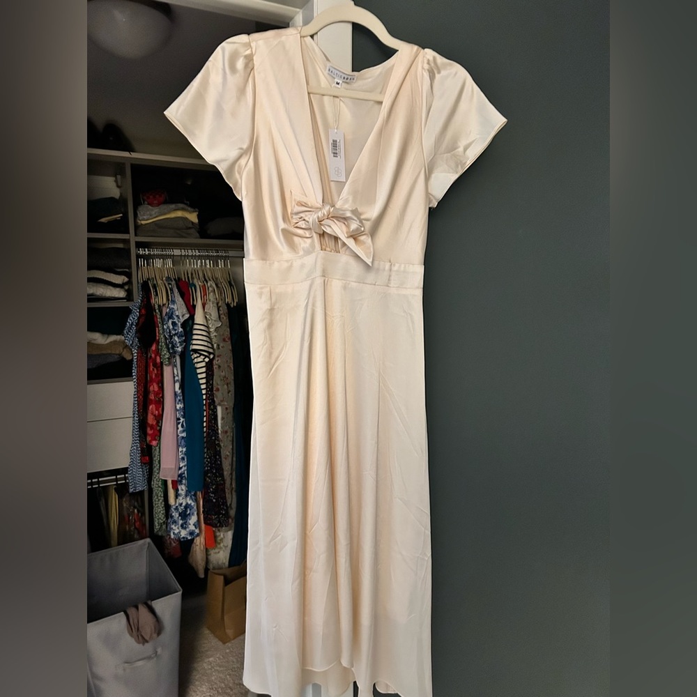 Baltic Born Poppy Satin Midi Dress - Cream